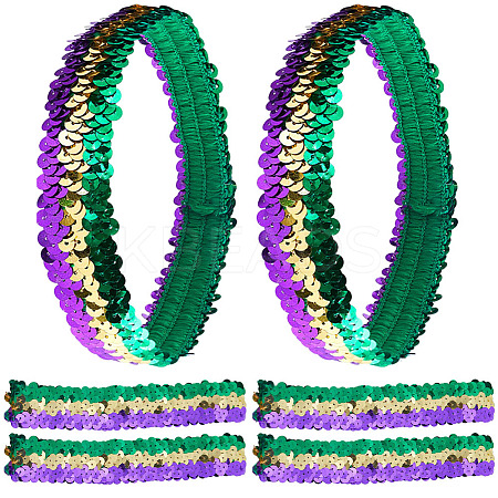 10Pcs Wide Stretch Sparkling Headband MRMJ-GF0001-45C-1
