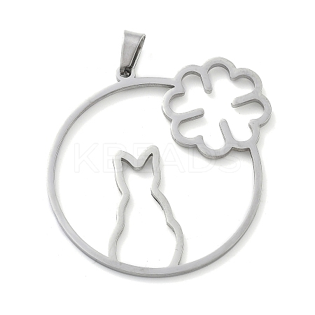304 Stainless Steel Pendants STAS-I327-02P-04-1