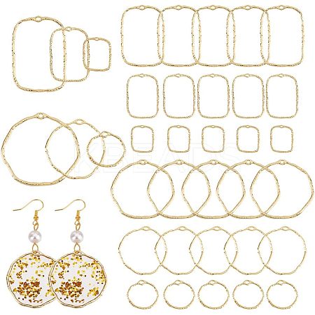 48Pcs 2 Style Alloy Open Back Bezel Pendants PALLOY-CA0002-29-1-1