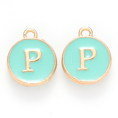 Golden Plated Alloy Enamel Charms ENAM-S118-05P-1