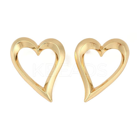 Heart Rack Plating Brass Stud Earrings for Women EJEW-S325-04G-1