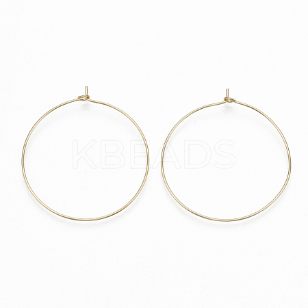 Brass Hoop Earrings Findings KK-S348-244-1