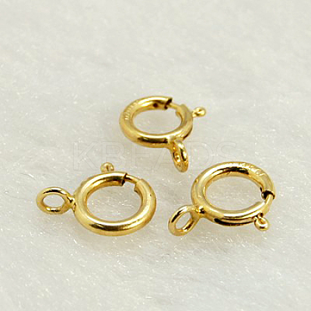 Brass Spring Ring Clasps KK-G163-6mm-1-1