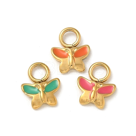 Ion Plating(IP) 304 Stainless Steel Enamel Charms STAS-G351-01G-1