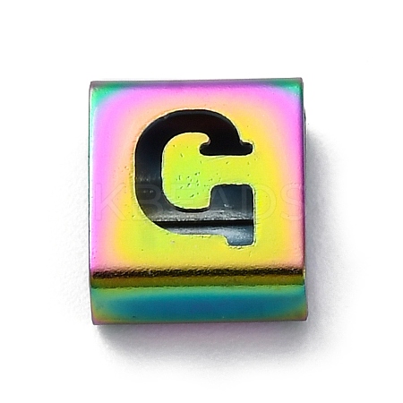 Ion Plating(IP) 304 Stainless Steel Square Slide Charms STAS-L132-20G-M-1