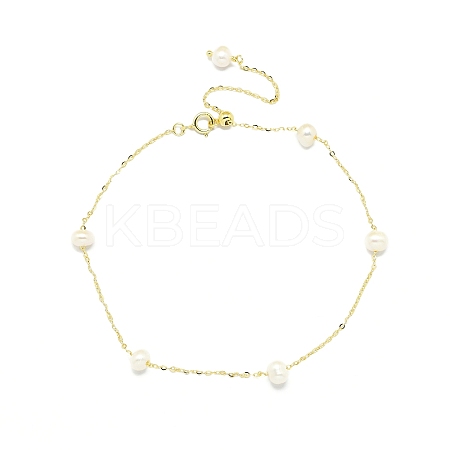 Natural Freshwater Pearls Beaded Link Bracelets BJEW-I314-133-1