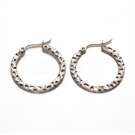 304 Stainless Steel Hoop Earrings EJEW-L123-21P-1