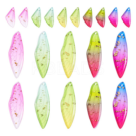 20Pcs 10 Styles Transparent Resin Big Pendants RESI-TA0003-25C-1