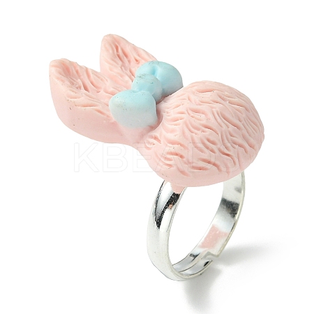 Bunny Resin Finger Ring RJEW-JR00638-03-1