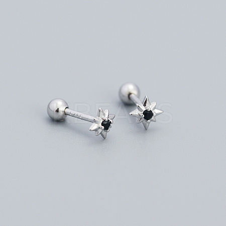 Star 925 Sterling Silver Pave Cubic Zirconia Cartilage Earrings FS-WG250FB-03-1
