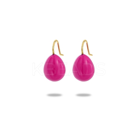 304 Stainless Steel Enamel Teardrop Dangle Earrings for Women EJEW-U023-01G-04-1