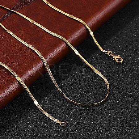 2.5mm Rack Plating Brass Herringbone Chain Necklaces for Women Men MAK-L044-19G-1