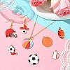 8Pcs 8 Styles Alloy Enamel Pendants ENAM-YW0004-26-4