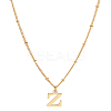 1Pc Brass Chain & 304 Stainless Steel Letter Pendant Necklaces NJEW-LP0001-35Z-G-1