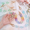 4Pcs 4 Colors Gradient Color Acrylic Twisted Link Chains Bag Extender Chains HJEW-UN00075-4