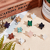 10Pcs 10 Colors Rose Quartz & Quartz Crystal & Amethyst & Picture Jaspe & Opalite & Turquoise & Blue Goldstone & Goldstone & Howlite & Malachite Gemstone Pendants G-SC0002-01-4