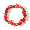 Synthetic Coral Chips Bead Stretch Bracelets for Women Men CI5318-22-1