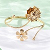 Lotus Alloy Arm Cuff Bangles for Girl Women LS-AJEW-A063-01D-G-3
