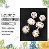 4 Pairs 4 Colors Oval & Teardrop & Rectangle Rhinestone Dangle Stud Earrings EJEW-AN0003-05-3