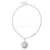 316 Stainless Steel Heart Oval Flat Round Locket Pendant 304 Stainless Steel Twisted Chain Necklaces NJEW-JN05839-5