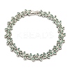 Rack Plating Brass Pave Cubic Zirconia Butterfly Link Bracelets for Women BJEW-B110-05P-04-1