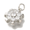 Rack Plating Brass Micro Pave Clear Cubic Zirconia Pendant KK-H485-14P-2