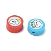 Printed Handmade Polymer Clay Beads CLAY-I016-08B-2