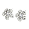 Flower Brass Micro Pave Cubic Zirconia Stud Earring Findings LS-KK-M326-08P-1