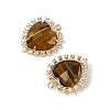 Natural Tiger Eye Faceted Heart Pendants G-I382-03G-03-2