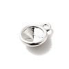 Tibetan Style Alloy Flat Round Charm Pendant Rivoli Xilion Pointed Back Chaton Rhinestone Settings PALLOY-O034-B-S01-2