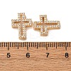Brass Micro Pave Clear Cubic Zirconia Charms KK-Z112-33G-3