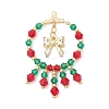 Christmas Themed Handmade Glass Beads Pendants PALLOY-MZ00795-01-1