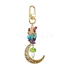 Alloy Hollow Moon & Lampwork Mushroom Pendant Decorations HJEW-JM01612-01-1
