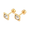 Square Crystal Rhinestone Ear Fake Plugs EJEW-H105-21G-A-5