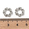 Brass Micro Pave Clear Cubic Zirconia European Beads KK-D228-03P-2