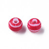 Opaque Striped Acrylic Beads MACR-S373-27D-03-2