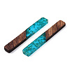 Transparent Resin & Walnut Wood Big Pendants RESI-TAC0017-03C-2