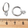 304 Stainless Steel Micro Pave Cubic Zirconia Hoop Earrings LS-STAS-R004-03P-02-5
