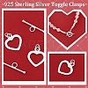 2Pcs 925 Sterling Silver Toggle Clasps FIND-PH0022-60-6