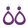 Trendy Teardrop Wood Dangle Earrings EJEW-F0090-07C-1