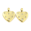 Heart Rack Plating Brass Micro Pave Clear Cubic Zirconia Pendants X-KK-Z053-02G-1