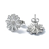 Sunflower Brass Stud Earrings EJEW-D098-08P-2