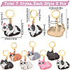 1 Set Cat Alloy Enamel Pendant Locking Stitch Markers HJEW-SC0001-62-2