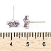 Brass Micro Pave Cubic Zirconia Stud Earrings EJEW-R016-26P-12-5