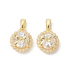 Brass Micro Pave Clear Cubic Zirconia Charms KK-K360-15G-1