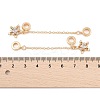 Rack Plating Star Brass Clear Cubic Zirconia European Safety Chains KK-F879-23G-3