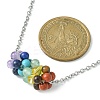 Chakra Natural & Synthetic Gemstone Braided Pendant Necklaces NJEW-TA00090-3