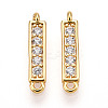 Brass Micro Pave Clear Cubic Zirconia Connector Charms KK-N261-79G-1