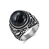 304 Stainless Steel with Synthetic Turquoise Finger Rings for Men FS-WG44E14-03-1