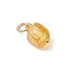 Natural Amber Square Charms PALLOY-JF04834-4